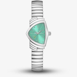 Hamilton Ladies Ventura S Quartz Turquoise Dial Bracelet Watch H24211142