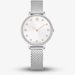 Swarovski Clarica Crystal Dial Silver Tone Bracelet Watch 5740971