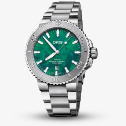Oris X Bracenet Mens Aquis Green Dial Watch 01 733 7730 4137-07 8 24 05PEB