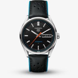 TAG Heuer Carrera Mens Day Date Black Leather Strap WDA2110.FC6614