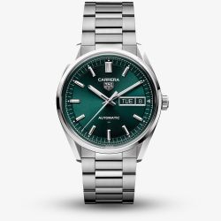 TAG Heuer Mens Carrera Green Dial Automatic Day Date Watch WDA2115.BA0043