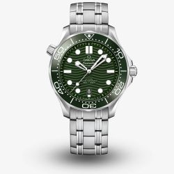 OMEGA Mens Seamaster Diver Co-Axial Master Chronometer Green Dial Watch 210.30.42.20.10.001