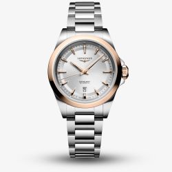 Longines Ladies Conquest Automatic Rose Gold Bezel Watch L3.320.5.72.6