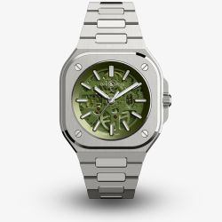 Bell & Ross Mens Limited Edition BR 05 Skeleton Green Watch BR05A-GN-SKST/SST