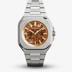 Bell & Ross Mens Limited Edition Skeleton Golden Watch BR05A-CH-SKST/SST