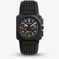 Bell & Ross Mens Limited Edition BR-03 Rafale Solo Display Black Chronograph Watch BR0394-RSD-CE/SRB