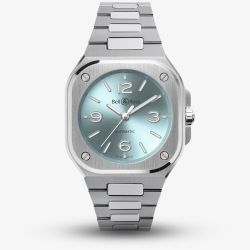 Bell & Ross Mens Ice Blue Steel Watch BR05A-S-BU-ST/SST