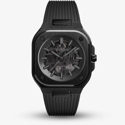 Bell & Ross Mens Limited Edition Skeleton Phantom Ceramic Rubber Strap Watch BR05A-PH-SK-CE/SRB