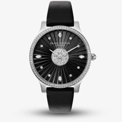 Olivia Burton Beaulieu Black Dial Crystal Set Watch 24000301