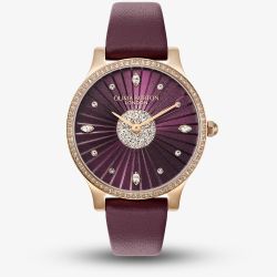 Olivia Burton Beaulieu Cherry Dial Crystal Set Watch 24000303