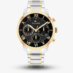 Tommy Hilfiger Mens TH-Oxford Two Tone Black Dial Watch 1710729
