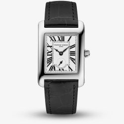 Frederique Constant Unisex Carree Small Seconds Black Leather Strap Watch FC-235S2C6