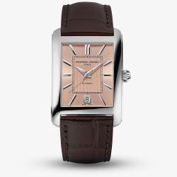 Frederique Constant Mens Carree Automatic Brown Leather Strap Watch FC-303SAL4C6