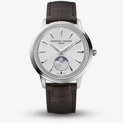 Frederique Constant Mens Classic Moneta Moonphase Silver Watch FC-206S3S6
