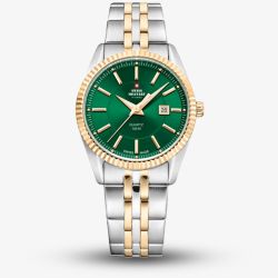  Swiss Military Ladies Elegant Two-Tone Green Dial Watch SM34066.10