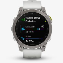 Garmin Mens Epix2 47mm Titanium Silver Case Smartwatch 010-02582-21