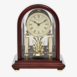 WM Widdop Wooden Rotating Pedulum Mantel Clock W3418