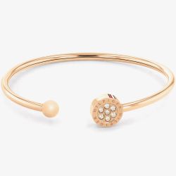 Tommy Hilfiger Rose Gold Tone Crystal Open Bangle 2780578
