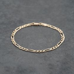 Second Hand 9ct Yellow Gold 7 Inch Figaro Chain Bracelet 41281748