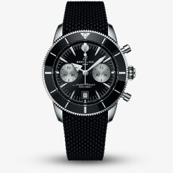 Breitling Mens Superocean Heritage B01 42 Chronograph Black Rubber Strap Watch AB0156241B1S1