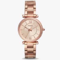 Fossil Carlie Rose Gold Tone Watch ES4301