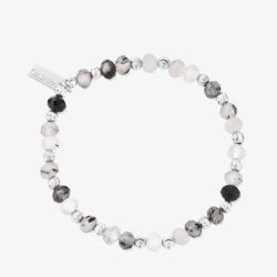 ChloBo Ladies Balanced Energy Black Rutilated Quartz Stone Beaded Bracelet SBBLKFRI24