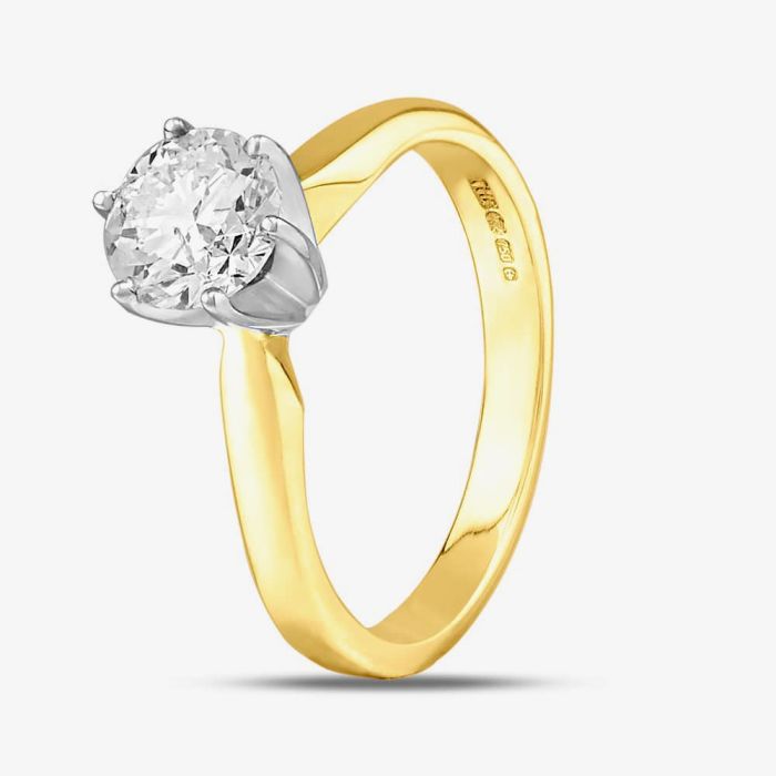 1888 Collection 18ct Yellow Gold 1.00ct Certificated Brilliant Cut Diamond Solitaire Ring M66-B1(6.5)(1.00CT PLUS), view 1