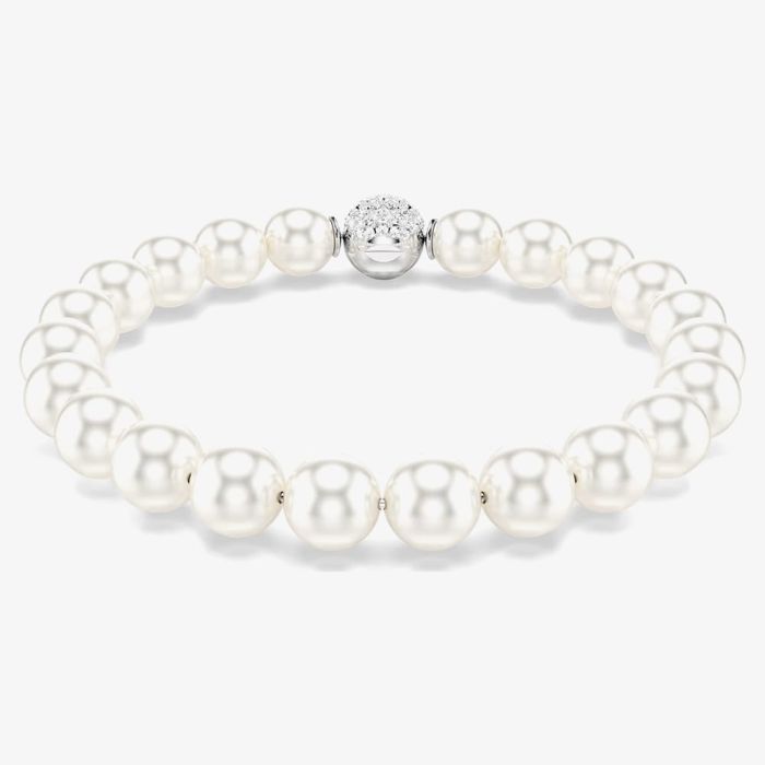Swarovski 5747747 Matrix Rhodium White Crystal Pearl Bracelet