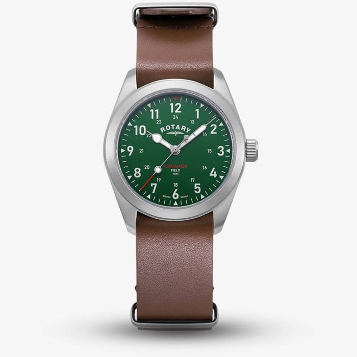 Rotary GS05535/56 1895 Commando Field Green Brown Leather Watch