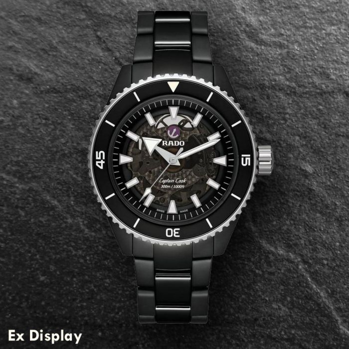 Ex Display Rado R32127152 Captain Cook Skeleton Dial Mens Watch