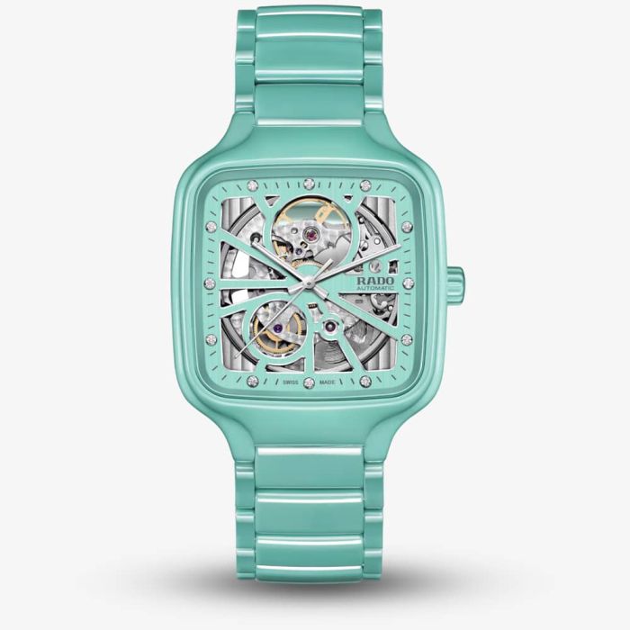 Rado R27176712 True Square Open Heart Turquoise Watch - thbaker.co.uk