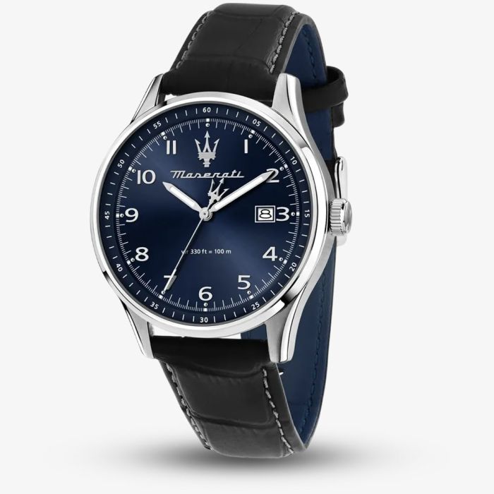 Maserati MR8851124003 Mens Sorpasso Black Leather Strap Watch