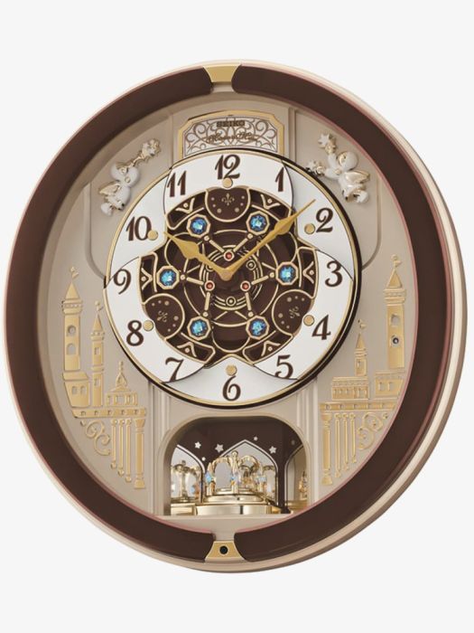 Seiko Clocks QXM291B Brown Melody In Motion Musical Wall Clock