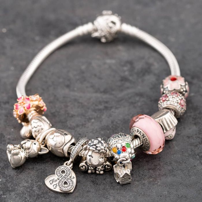 Bracelet Vintage Fait Main 2000 - Cœur Fleur Papillon - Cuivre Doré - Femme