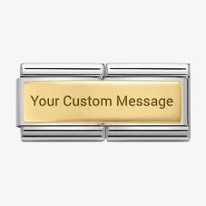 Nomination CLASSIC Gold Engravable Smooth Plate Double Charm 030710/01
