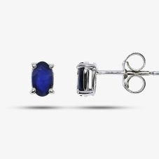 9ct White Gold Oval Sapphire Stud Earrings G40-5481-11W