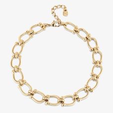UNOde50 Serotonin Gold Plated Horseshoe Link Chain Necklace COL1898ORO0000U