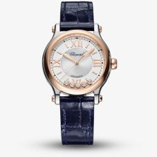 Chopard Ladies Happy Sport Blue Leather Strap Watch 278608-6001