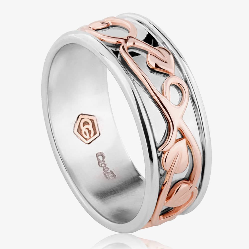 Clogau Walisische Gold Ring 9ct Rose & Gelbgold Baum Des