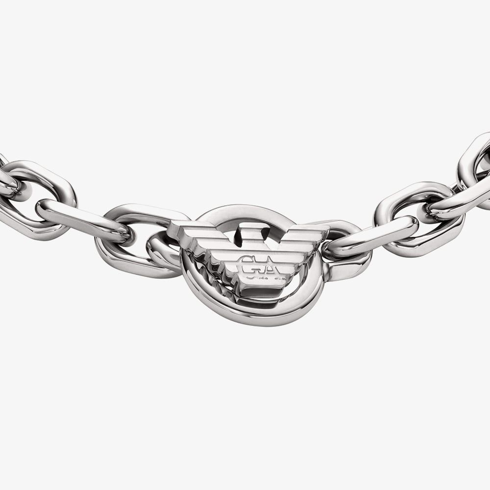 Emporio Armani EGS3236040 Stainless Steel Logo Chain Bracelet
