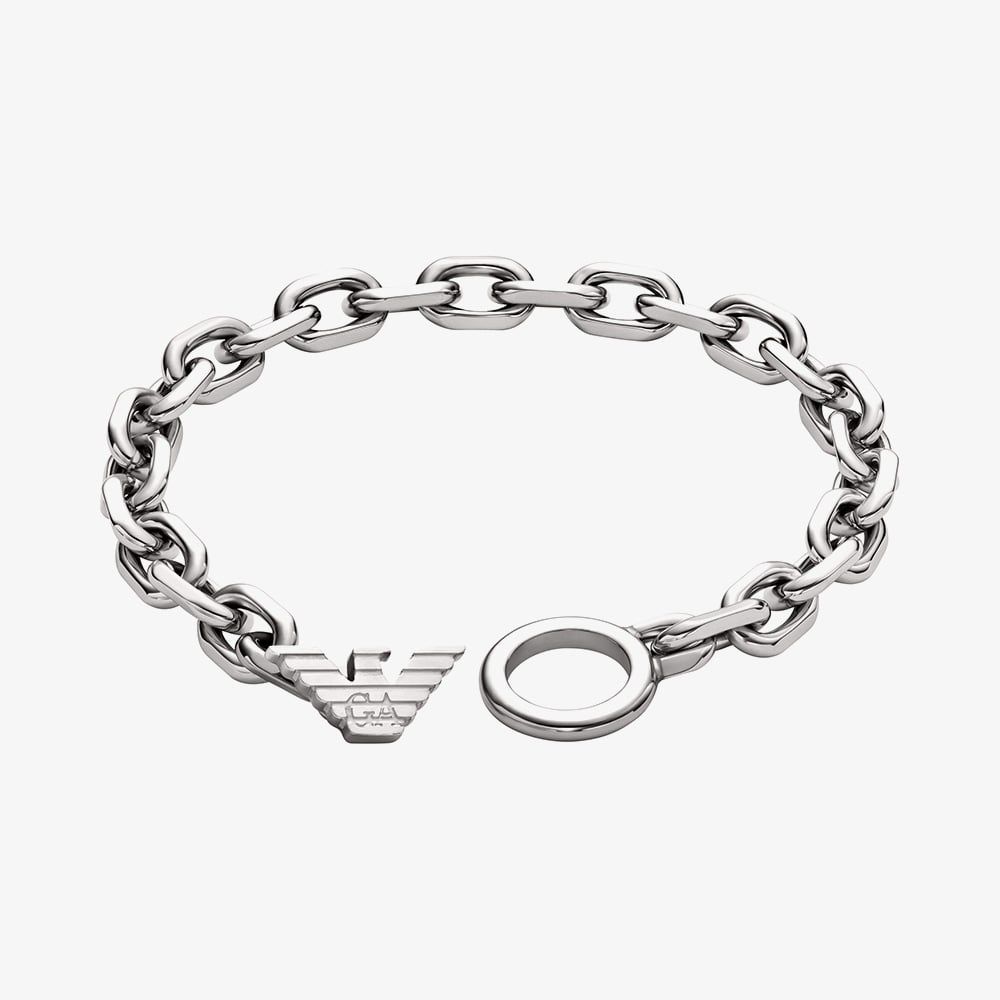 Emporio Armani EGS3236040 Stainless Steel Logo Chain Bracelet