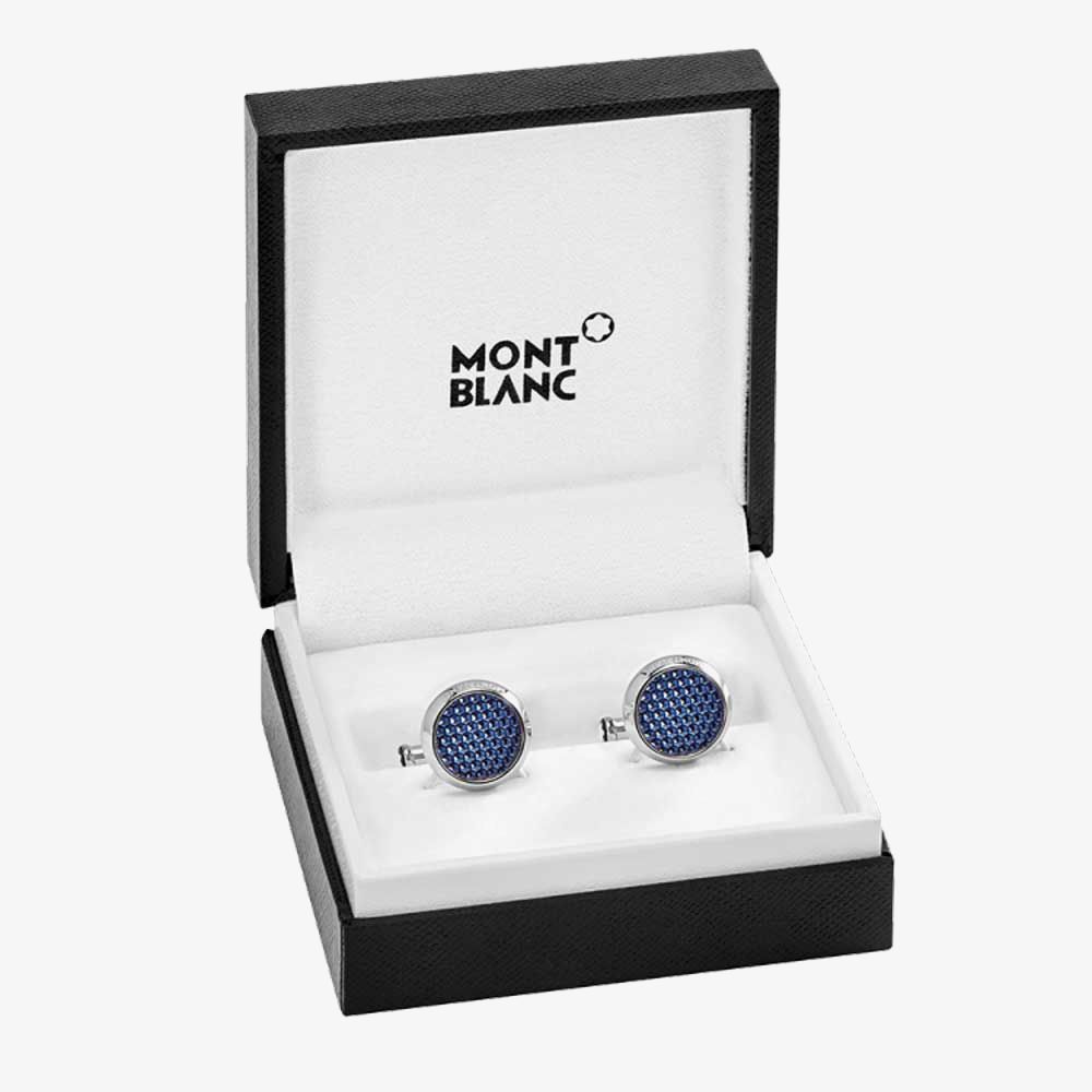 Montblanc 112904 Meisterstuck Blue Round Cufflinks - thbaker.co.uk