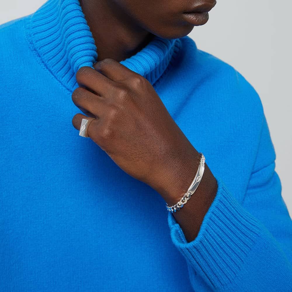 Gucci YBA774054001 Silver Interlocking Bracelet - thbaker.co.uk