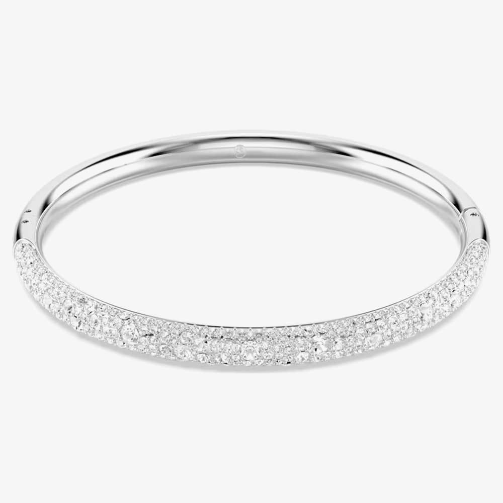 Swarovski 5684241 Meteora Rhodium Plated Snow Pave Bangle - thbaker.co.uk
