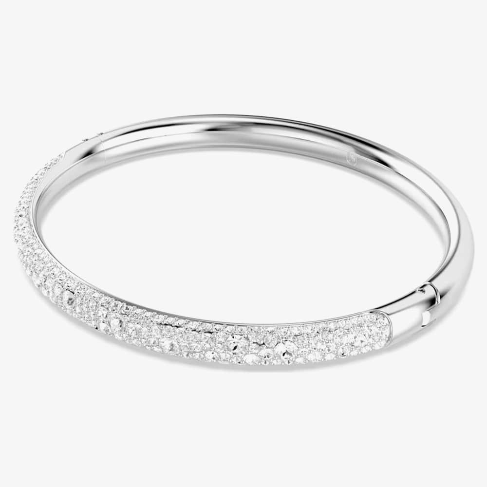 Swarovski 5684241 Meteora Rhodium Plated Snow Pave Bangle - thbaker.co.uk