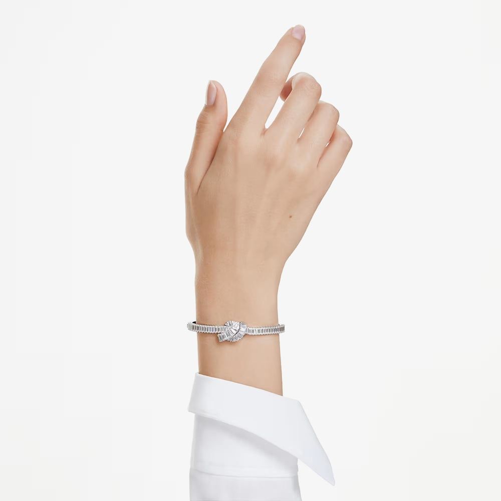 Swarovski 5727120 Matrix Rhodium Medium Zirconia Knot Bangle