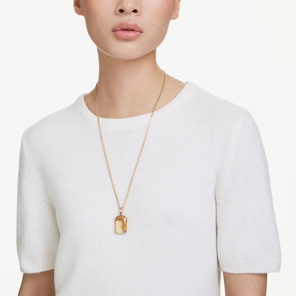Swarovski 5725752 Millenia Gold Octagon Bronze Crystal Necklace ...