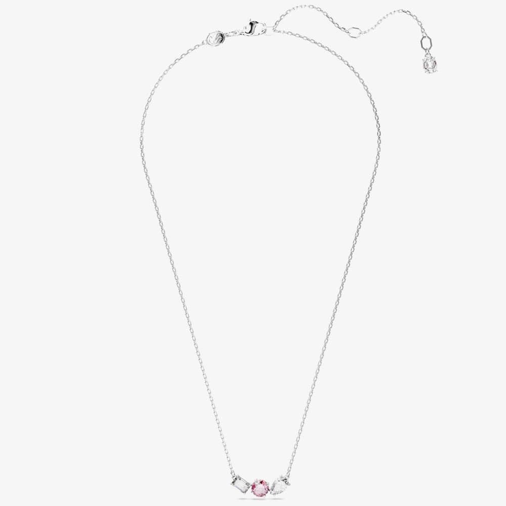 Swarovski 5668275 Mesmera Pink Mixed Cuts Rhodium Plated Necklace