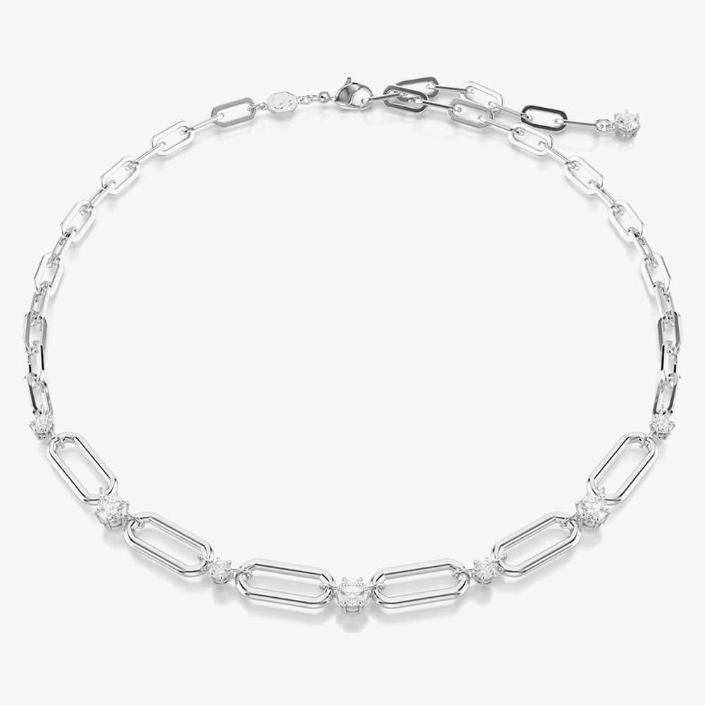 Swarovski 5683360 Dextera Rhodium Plated Large Link Chain Necklace