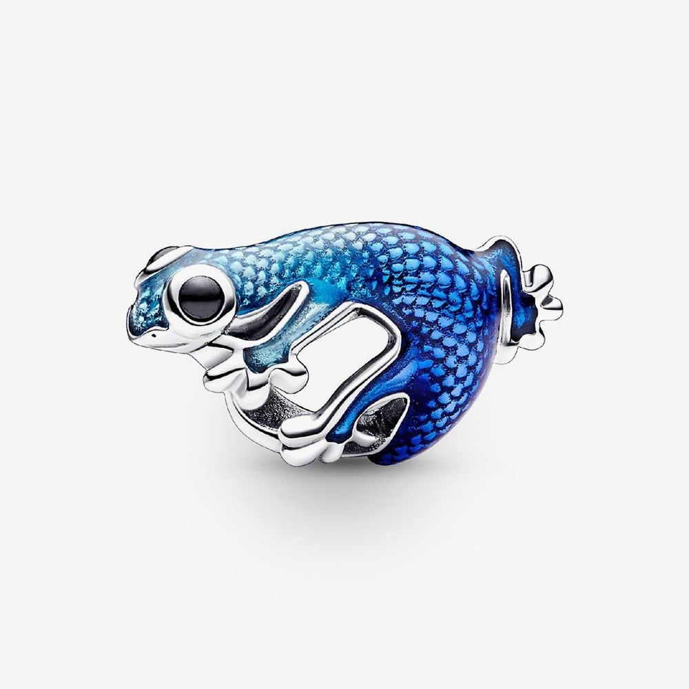PANDORA 792701C01 Silver Metallic Blue Gecko Charm - thbaker.co.uk